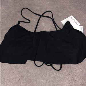 Red Carter black flowy bikini top